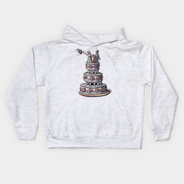 Family Wedding Cake Kids Hoodie by Lisa Haney